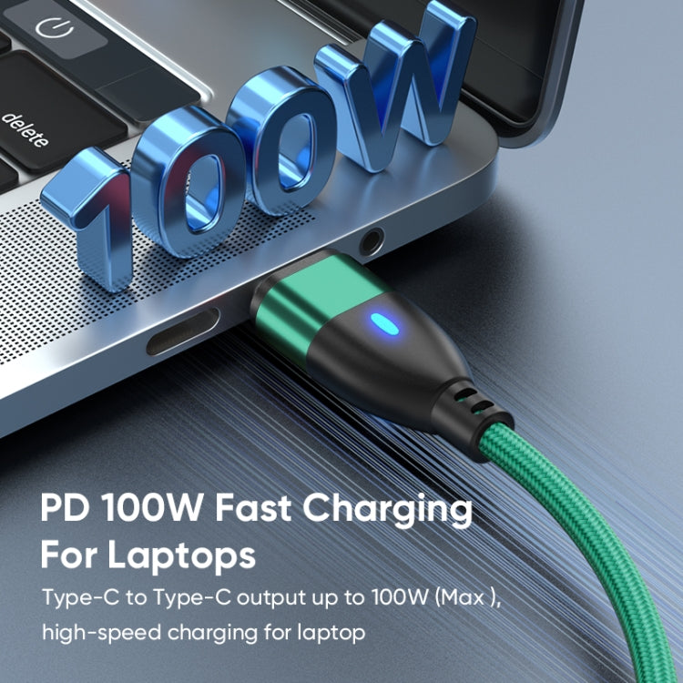 ENKAY 3 in 1 PD100W Type-C to Type-C / 8 Pin / Micro USB Magnetic Fast Charging Cable, Cable Length:1m(Green) - Charging Cable & Head by ENKAY | Online Shopping South Africa | PMC Jewellery | Buy Now Pay Later Mobicred