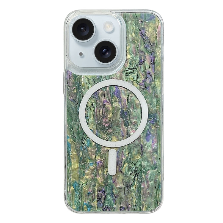 For iPhone 15 Plus Shell Texture Multicolor MagSafe TPU Phone Case(Sea Green) - iPhone 15 Plus Cases by PMC TechLife | Online Shopping South Africa | PMC TechLife