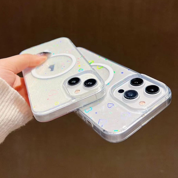 For iPhone 15 Pro Max Laser Love MagSafe TPU Phone Case(Transparent) - free shipping - PMC TechLife - Order now!