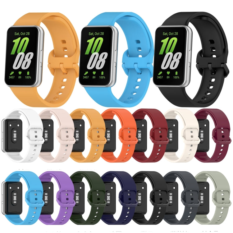 For Samsung Galaxy Fit 3 Solid Color Colorful Buckle Silicone Watch Band(Gray) - Watch Bands by PMC Jewellery | Online Shopping South Africa | PMC Jewellery