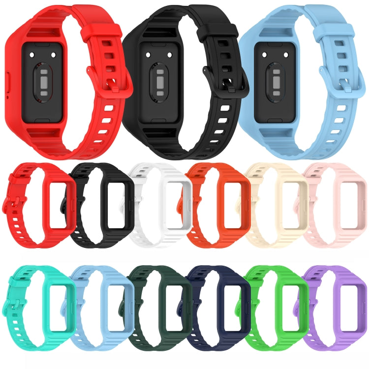 For Samsung Galaxy Fit 3 Integrated TPU Watch Band(Black) - Watch Bands by PMC TechLife | Online Shopping South Africa | PMC TechLife