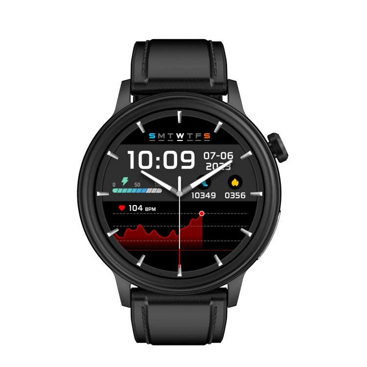 ET470 1.39 inch Color Screen Smart Watch Leather Strap, Support Bluetooth Call / ECG(Black) - Smart Watches by PMC TechLife | Online Shopping South Africa | PMC TechLife