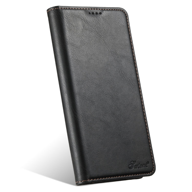 For Samsung Galaxy S24 Ultra 5G Suteni J02 Oil Wax Wallet Leather Phone Case(Black) - Galaxy S24 Ultra 5G Cases by Suteni | Online Shopping South Africa | PMC Jewellery | Buy Now Pay Later Mobicred