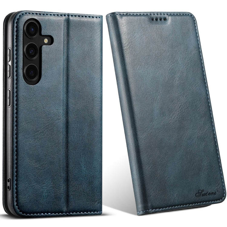 For Samsung Galaxy S24+ 5G Suteni J02 Oil Wax Wallet Leather Phone Case(Blue) - Galaxy S24+ 5G Cases by Suteni | Online Shopping South Africa | PMC Jewellery | Buy Now Pay Later Mobicred