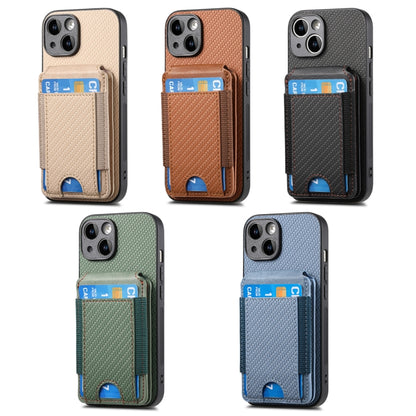 For iPhone 16 Pro Carbon Fiber Vertical Flip Wallet Stand Phone Case(Blue) - iPhone 16 Pro Cases by PMC Jewellery | Online Shopping South Africa | PMC Jewellery | Buy Now Pay Later Mobicred