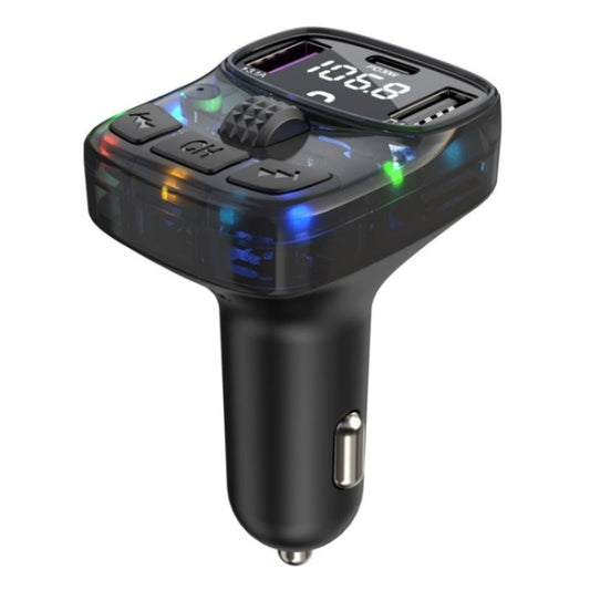 C56 PD Type-C + Dual USB Car Charger Colorful Light Car Bluetooth Adapter FM Transmitter - Car Charger by PMC Jewellery | Online Shopping South Africa | PMC Jewellery | Buy Now Pay Later Mobicred