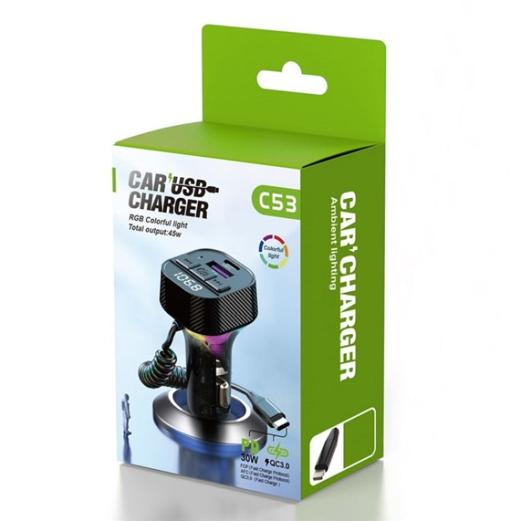 C53 Fast Charging Car Charger Car Bluetooth Receiver FM Transmitter MP3 Player - Car Charger by PMC TechLife | Online Shopping South Africa | PMC TechLife | Buy Now Pay Later Mobicred