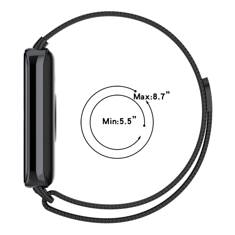 For Honor Band 9 Milan Magnetic Steel Mesh Watch Band(Black) - Watch Bands by PMC TechLife | Online Shopping South Africa | PMC TechLife