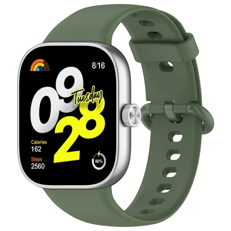 For Redmi Watch 4 Solid Color Colorful Buckle Silicone Watch Band(Dark Green) - Watch Bands by PMC TechLife | Online Shopping South Africa | PMC TechLife