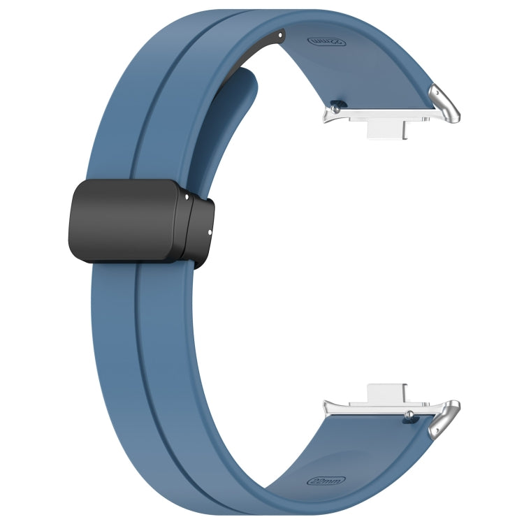 For Redmi Watch 4 Groove Folding Magnetic Buckle Silicone Watch Band(Blue) - Watch Bands by PMC TechLife | Online Shopping South Africa | PMC TechLife