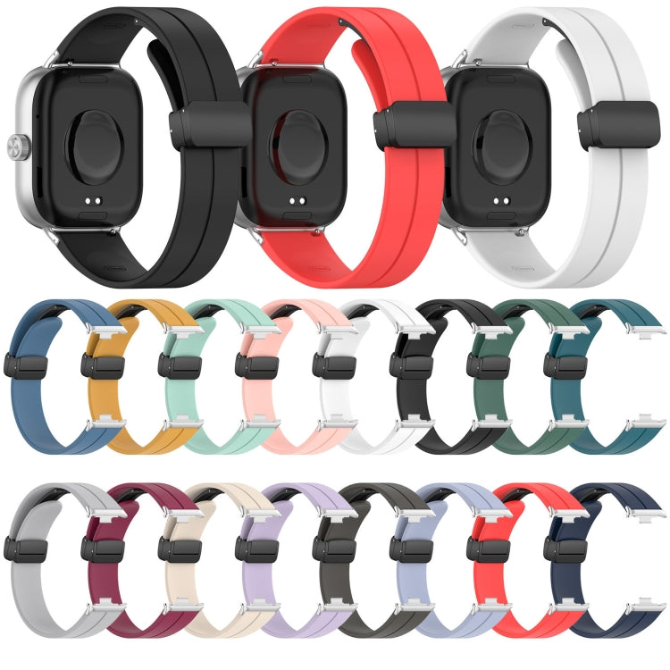 For Redmi Watch 4 Groove Folding Magnetic Buckle Silicone Watch Band(Light Blue) - Watch Bands by PMC TechLife | Online Shopping South Africa | PMC TechLife