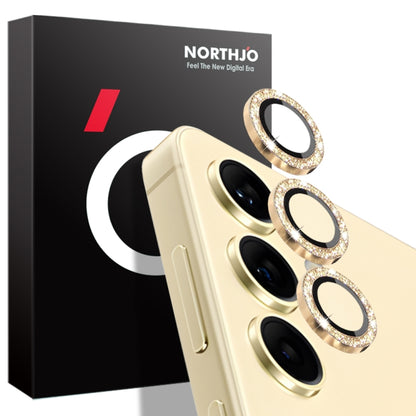 For Samsung Galaxy S24 5G NORTHJO Camera Lens Bling Glitter Metal Ring Tempered Glass Film(Gold) - Galaxy S24 5G Tempered Glass by NORTHJO | Online Shopping South Africa | PMC Jewellery | Buy Now Pay Later Mobicred