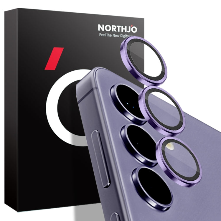 For Samsung Galaxy S24 5G NORTHJO Camera LensCD Vein Metal Ring Tempered Glass Film(Purple) - Galaxy S24 5G Tempered Glass by NORTHJO | Online Shopping South Africa | PMC Jewellery | Buy Now Pay Later Mobicred