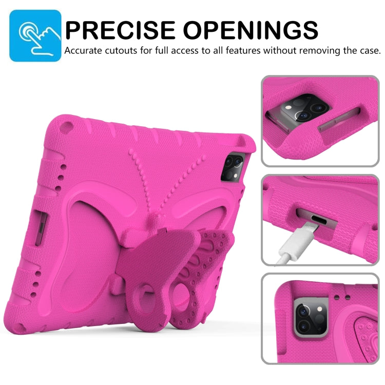 For iPad Air 11 2024 Butterfly Bracket EVA Shockproof Tablet Case(Rose Red) - iPad Air 11 2024 Cases by PMC TechLife | Online Shopping South Africa | PMC TechLife | Buy Now Pay Later Mobicred