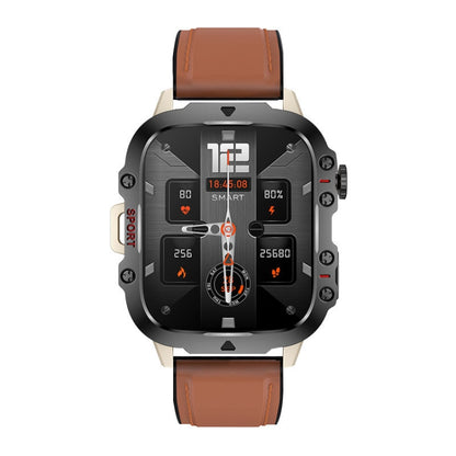 QX11 1.96 inch Color Screen Smart Watch Leather Strap Support Bluetooth Call(Brown) - Smart Watches by PMC Jewellery | Online Shopping South Africa | PMC Jewellery