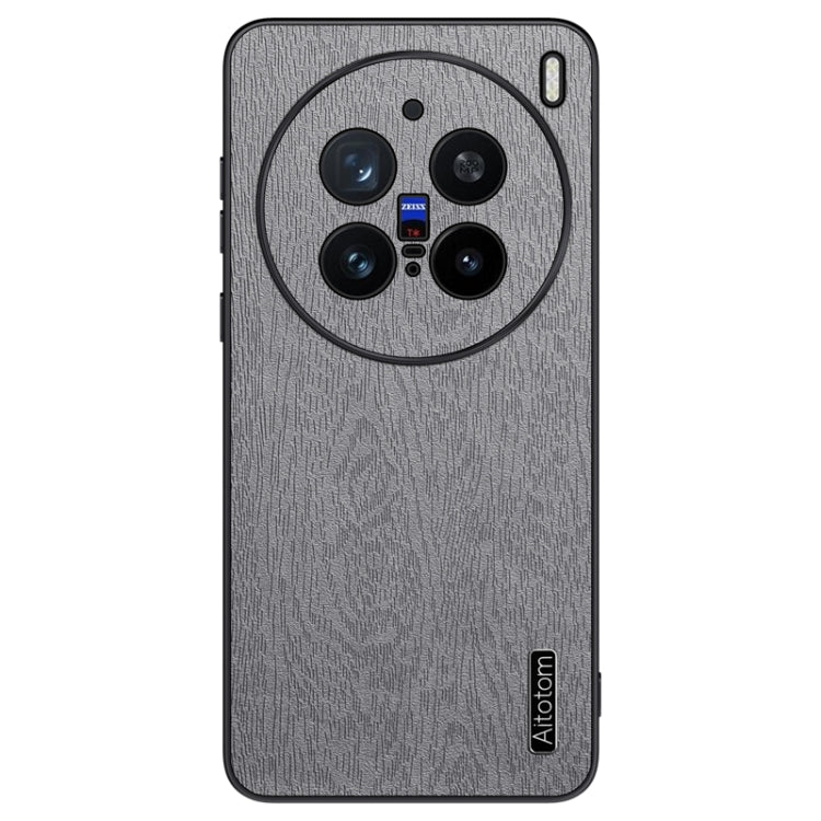 For vivo X200 Pro mini Tree Bark Leather Shockproof Phone Case(Grey) - X200 Pro mini Cases by PMC Jewellery | Online Shopping South Africa | PMC Jewellery | Buy Now Pay Later Mobicred