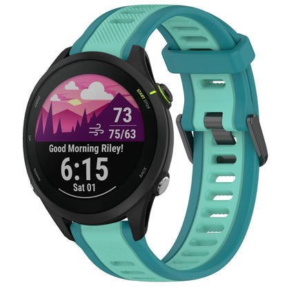 For Garmin Forerunner 255 22mm Two Color Textured Silicone Watch Band(Teal) - Watch Bands by PMC Jewellery | Online Shopping South Africa | PMC Jewellery