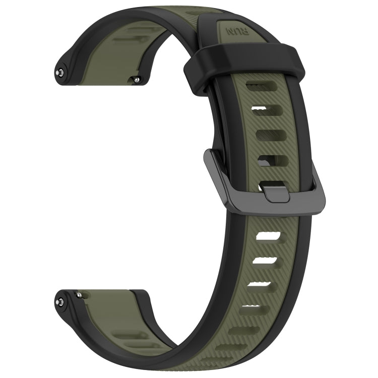 For Garmin Venu 2 22mm Two Color Textured Silicone Watch Band(Green+Black) - Watch Bands by PMC Jewellery | Online Shopping South Africa | PMC Jewellery