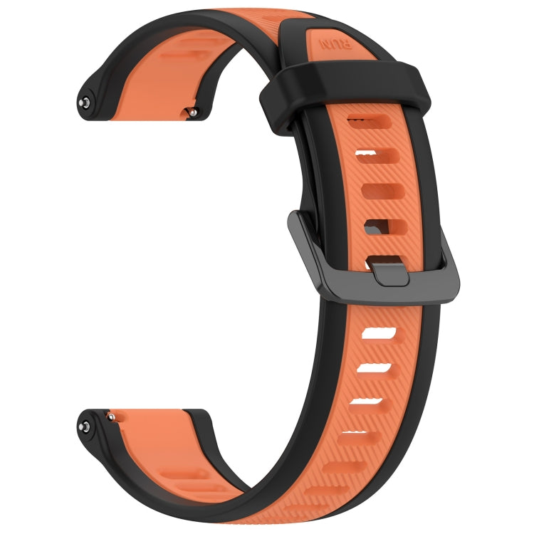 For Garmin Venu 2 22mm Two Color Textured Silicone Watch Band(Orange+Black) - Watch Bands by PMC Jewellery | Online Shopping South Africa | PMC Jewellery