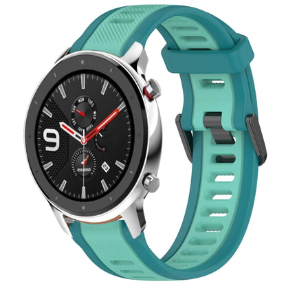 For Amazfit GTR 4 22mm Two-Color Textured Silicone Watch Band(Water Duck) - Watch Bands by PMC Jewellery | Online Shopping South Africa | PMC Jewellery