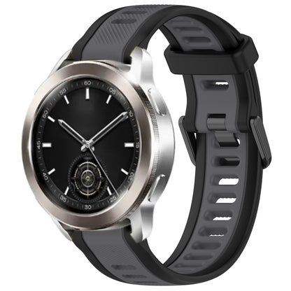 For Xiaomi Watch S3 22mm Two Color Textured Silicone Watch Band(Grey+Black) - Watch Bands by PMC Jewellery | Online Shopping South Africa | PMC Jewellery