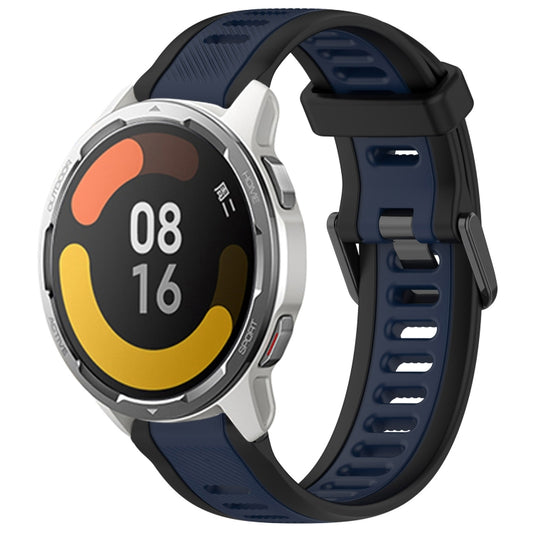 For Xiaomi MI Watch Color 2 22mm Two Color Textured Silicone Watch Band(Midnight Blue+Black) - Watch Bands by PMC Jewellery | Online Shopping South Africa | PMC Jewellery