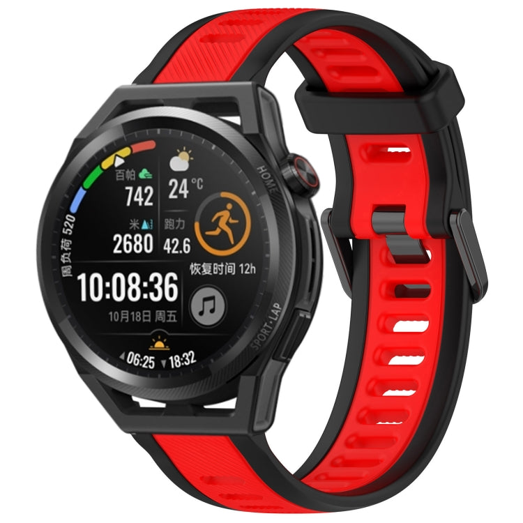 For Huawei Watch GT Runner 22mm Two Color Textured Silicone Watch Band(Red+Black) - Watch Bands by PMC Jewellery | Online Shopping South Africa | PMC Jewellery