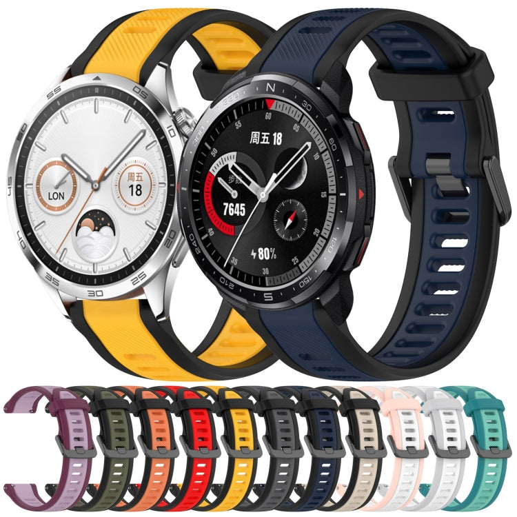 For Huawei Watch 4 22mm Two Color Textured Silicone Watch Band(Teal) - Watch Bands by PMC TechLife | Online Shopping South Africa | PMC TechLife
