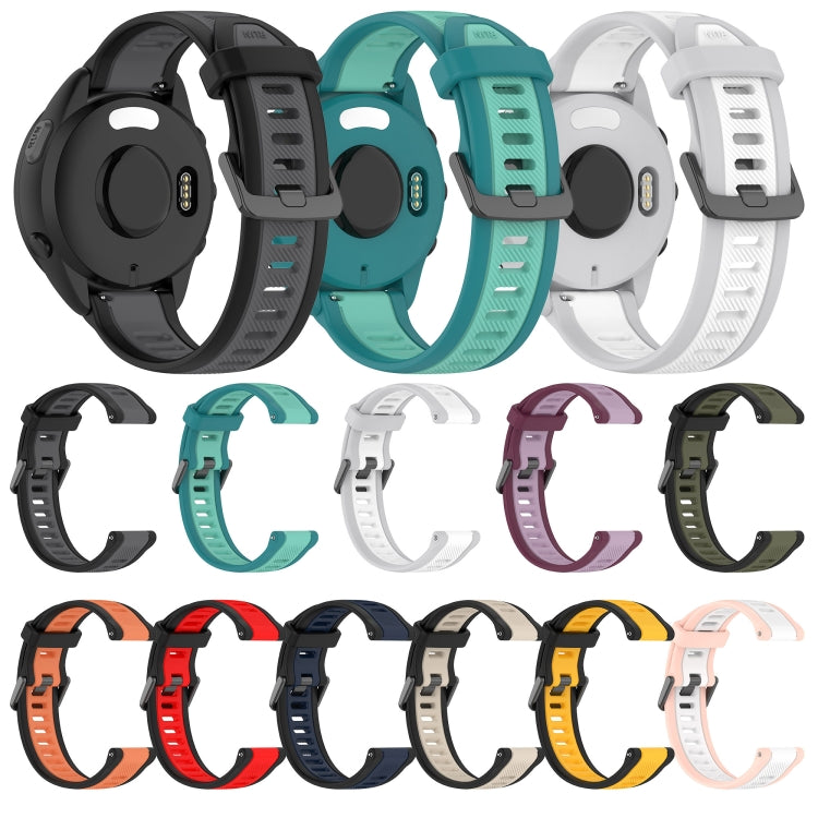 For Huawei Watch GT3 42mm 20mm Two Color Textured Silicone Watch Band(Teal) - Watch Bands by PMC Jewellery | Online Shopping South Africa | PMC Jewellery