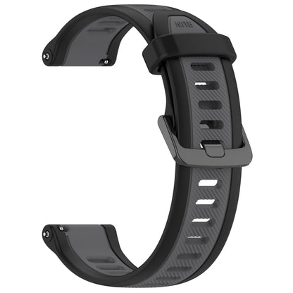 For Samsung Galaxy Watch 4 40mm 20mm Two Color Textured Silicone Watch Band(Grey+Black) - Watch Bands by PMC Jewellery | Online Shopping South Africa | PMC Jewellery