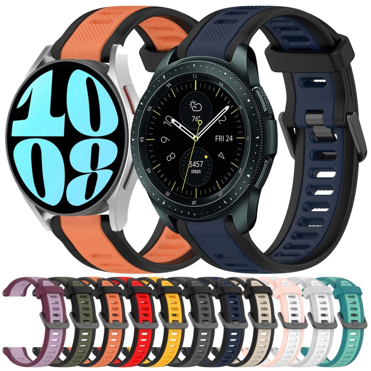 For Samsung Galaxy watch 5 Golf Edition 20mm Two Color Textured Silicone Watch Band(Green+Black) - Watch Bands by PMC Jewellery | Online Shopping South Africa | PMC Jewellery