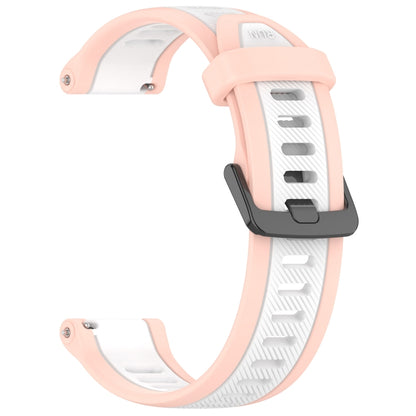 For Garmin Bounce 20mm Two Color Textured Silicone Watch Band(White+Pink) - Watch Bands by PMC Jewellery | Online Shopping South Africa | PMC Jewellery