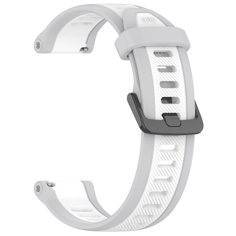 For Garmin Vivoactive 3 20mm Two Color Textured Silicone Watch Band(White+Grey) - Watch Bands by PMC TechLife | Online Shopping South Africa | PMC TechLife