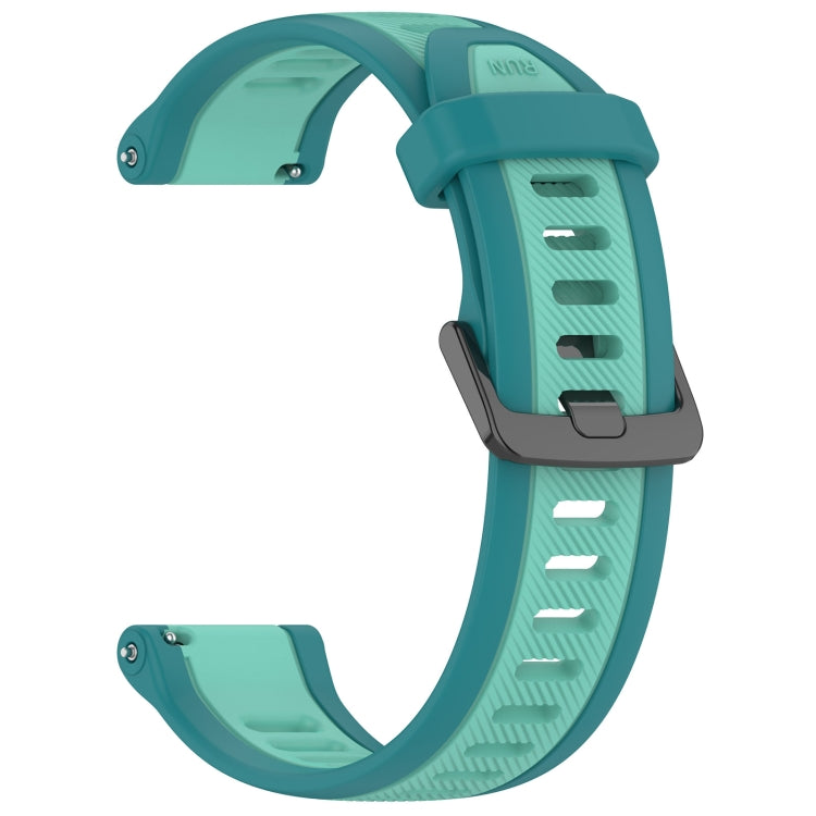 For Garmin Vivoactive 3 20mm Two Color Textured Silicone Watch Band(Teal) - Watch Bands by PMC Jewellery | Online Shopping South Africa | PMC Jewellery