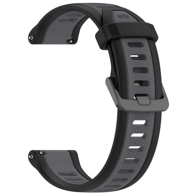 For Garmin Venu 2 Plus 20mm Two Color Textured Silicone Watch Band(Grey+Black) - Watch Bands by PMC TechLife | Online Shopping South Africa | PMC TechLife