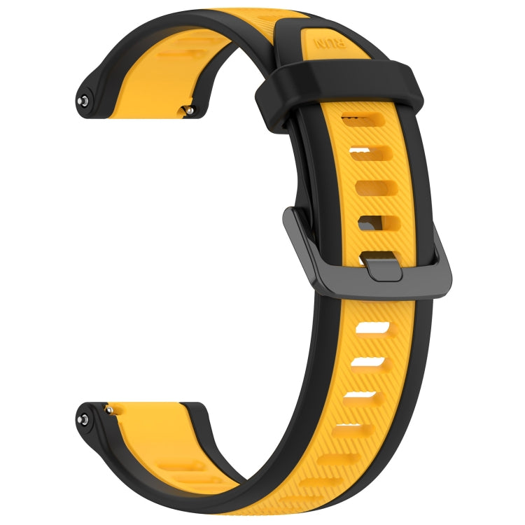 For Garmin Forerunner 55 20mm Two Color Textured Silicone Watch Band(Yellow+Black) - free shipping - PMC TechLife - Order now!