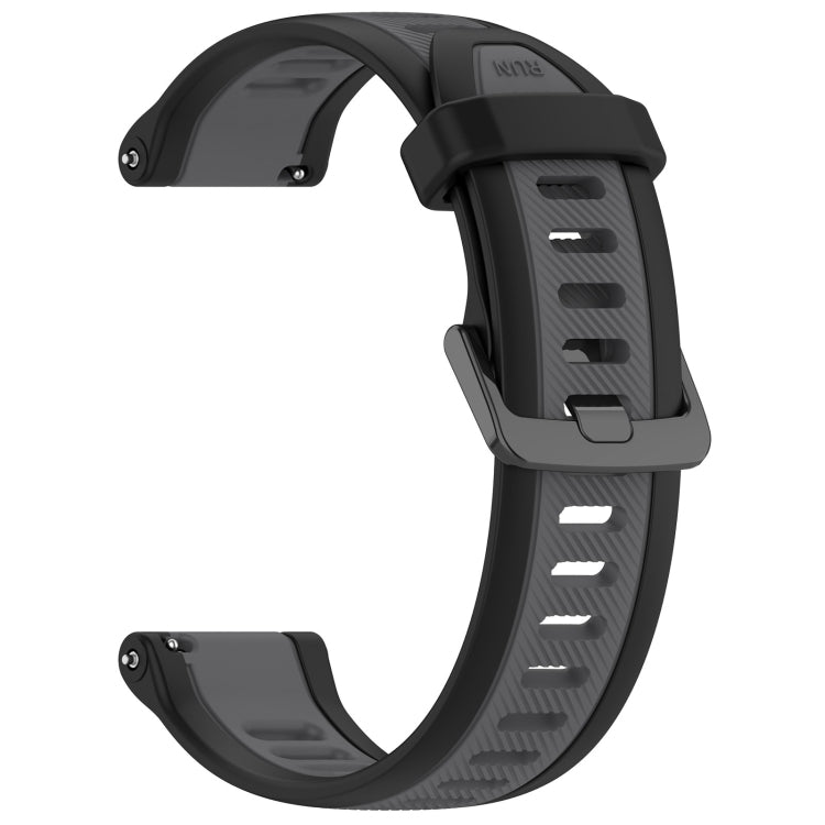 For Garmin Venu SQ 20mm Two Color Textured Silicone Watch Band(Grey+Black) - Watch Bands by PMC Jewellery | Online Shopping South Africa | PMC Jewellery