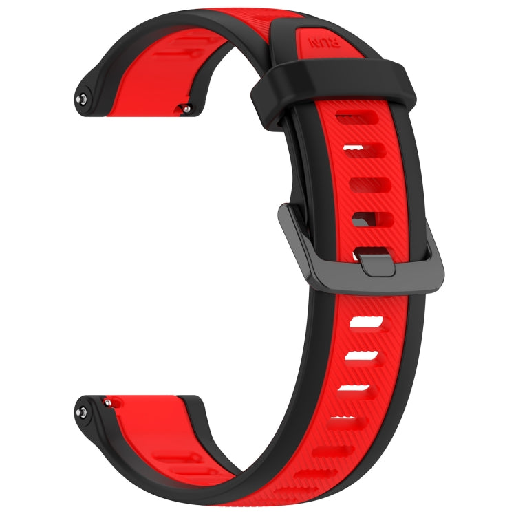 For Garmin Forerunner 265S 18mm Two Color Textured Silicone Watch Band(Red+Black) - Watch Bands by PMC TechLife | Online Shopping South Africa | PMC TechLife