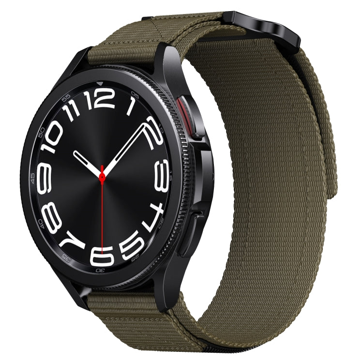 20mm Two Color Nylon Canvas Hook And Loop Fastener Watch Band(Army Green+Black) - 20mm Bands by PMC TechLife | Online Shopping South Africa | PMC TechLife