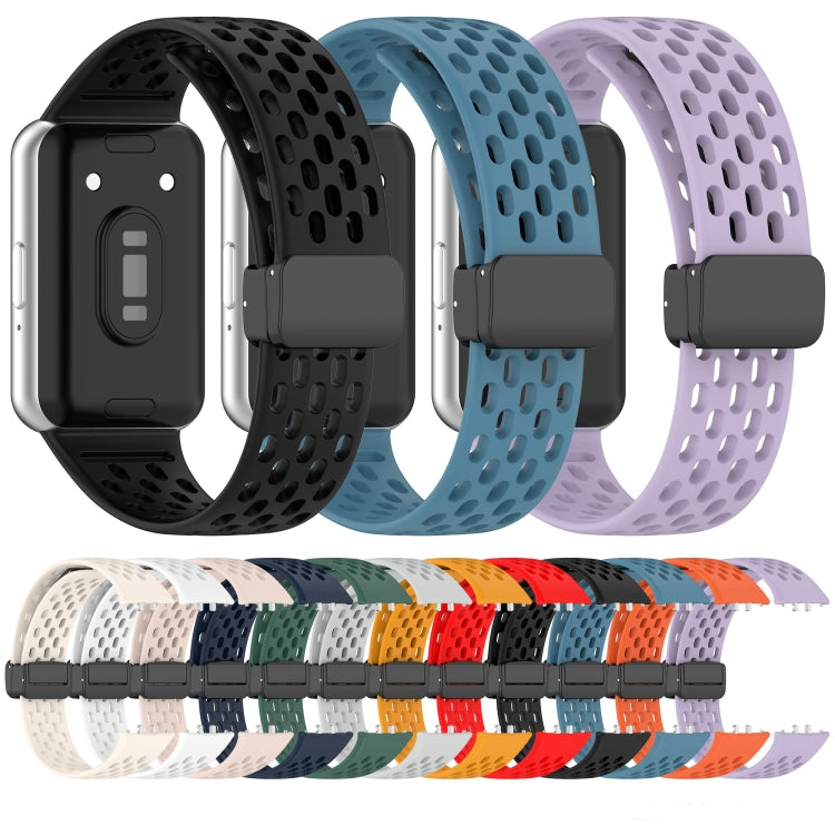 For Samsung Galaxy Fit 3 Hole Style Magnetic Folding Buckle Silicone Watch Band(White) - free shipping - PMC TechLife - Order now!