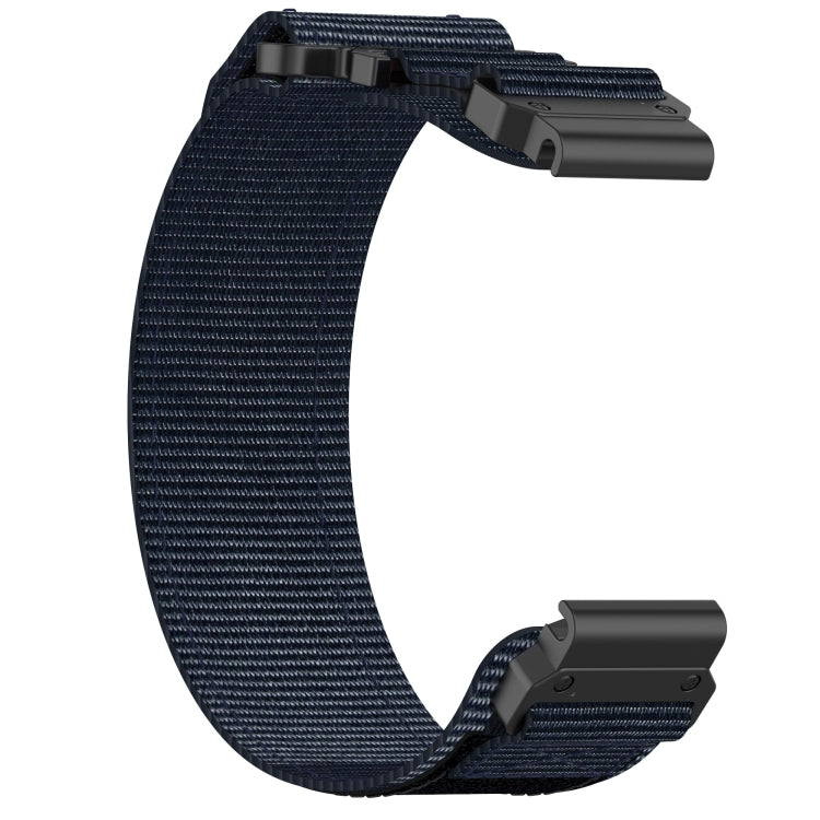 For Garmin Fenix 7X Pro 51mm 26mm Nylon Hook And Loop Fastener Watch Band(Blue) - Watch Bands by PMC Jewellery | Online Shopping South Africa | PMC Jewellery