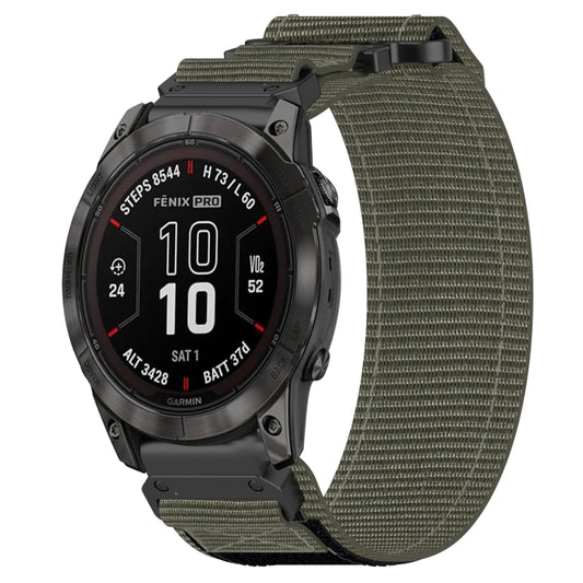 For Garmin Fenix 7X 26mm Nylon Hook And Loop Fastener Watch Band(Grey) - Watch Bands by PMC Jewellery | Online Shopping South Africa | PMC Jewellery