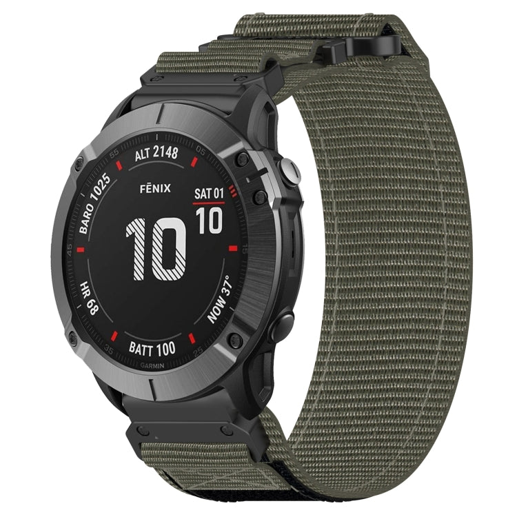 For Garmin Fenix 6X 26mm Nylon Hook And Loop Fastener Watch Band(Grey) - Watch Bands by PMC Jewellery | Online Shopping South Africa | PMC Jewellery