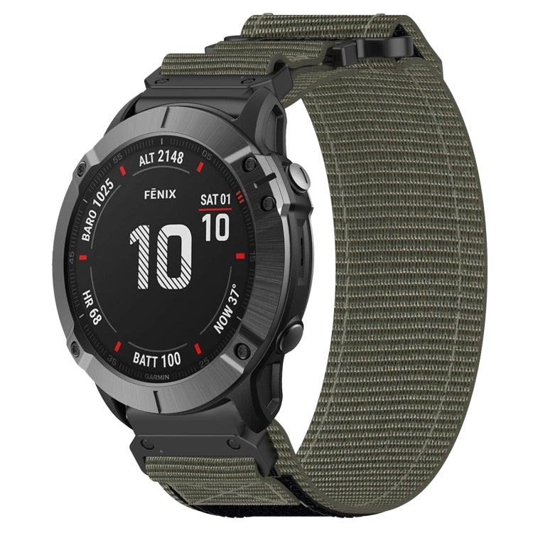 For Garmin Fenix 6X Pro 26mm Nylon Hook And Loop Fastener Watch Band(Grey) - Watch Bands by PMC Jewellery | Online Shopping South Africa | PMC Jewellery