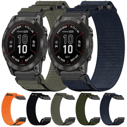 For Garmin Tactix 7 26mm Nylon Hook And Loop Fastener Watch Band(Army Green) - Watch Bands by PMC Jewellery | Online Shopping South Africa | PMC Jewellery