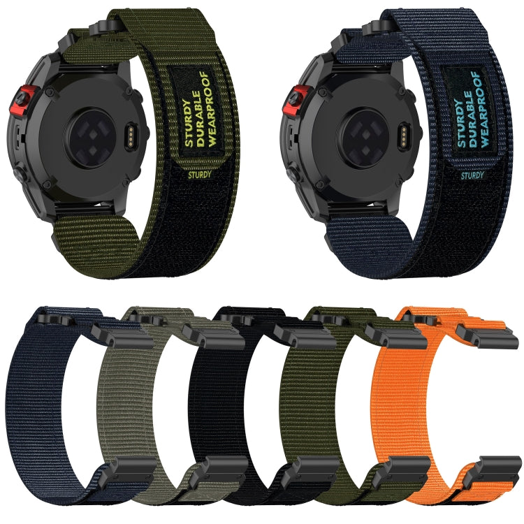 For Garmin Tactix Delta 26mm Nylon Hook And Loop Fastener Watch Band(Grey) - Watch Bands by PMC TechLife | Online Shopping South Africa | PMC TechLife