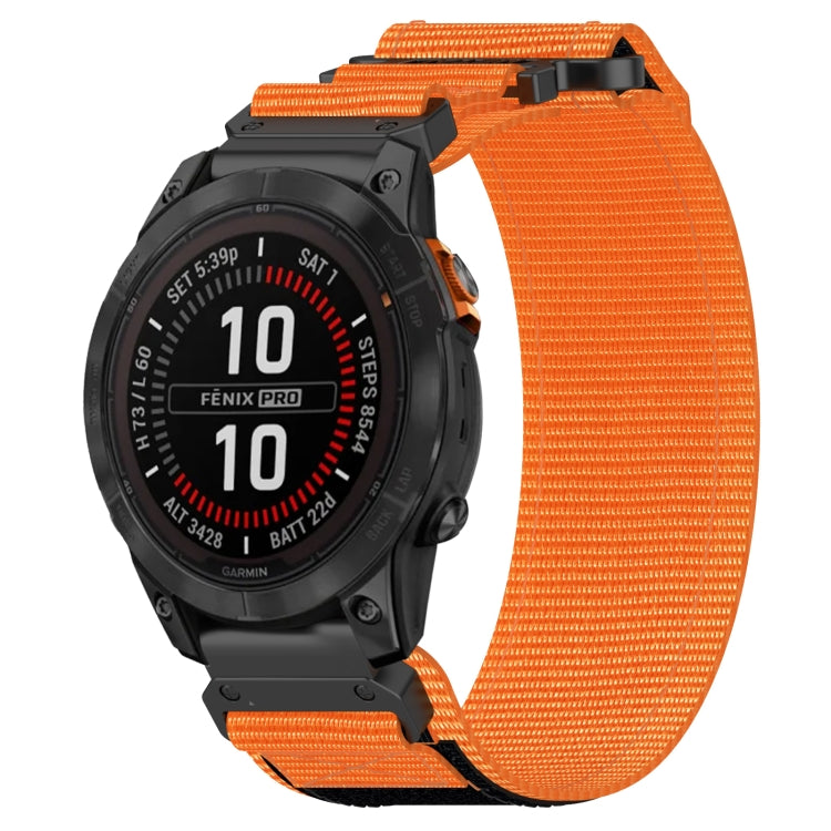 For Garmin Fenix 7S 20mm Nylon Hook And Loop Fastener Watch Band(Orange) - Watch Bands by PMC Jewellery | Online Shopping South Africa | PMC Jewellery