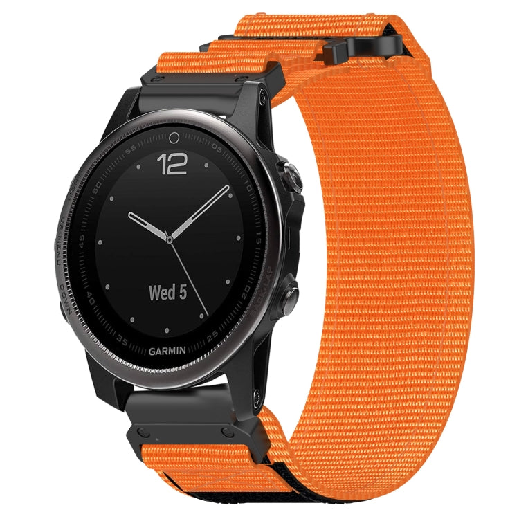 For Garmin Fenix 5S Plus 20mm Nylon Hook And Loop Fastener Watch Band(Orange) - Watch Bands by PMC TechLife | Online Shopping South Africa | PMC TechLife | Buy Now Pay Later Mobicred