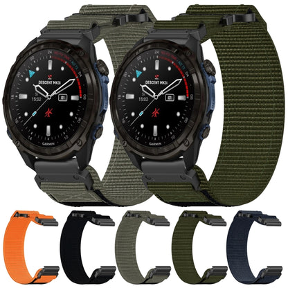 For Garmin Fenix 5S 20mm Nylon Hook And Loop Fastener Watch Band(Army Green) - Watch Bands by PMC Jewellery | Online Shopping South Africa | PMC Jewellery