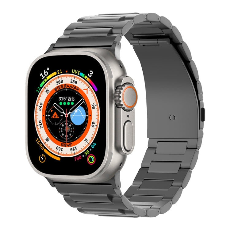For Apple Watch Ultra 49mm I-Shaped Titanium Watch Band(Black) - Watch Bands by PMC TechLife | Online Shopping South Africa | PMC TechLife